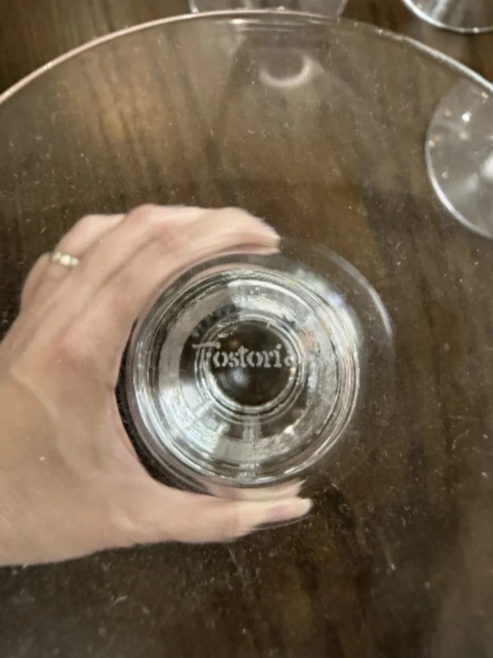 Set of 8 Vintage Fostoria Rose Etched Crystal Goblets